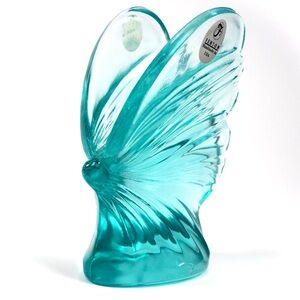 Vintage Fenton Turquoise Butterfly Figurine